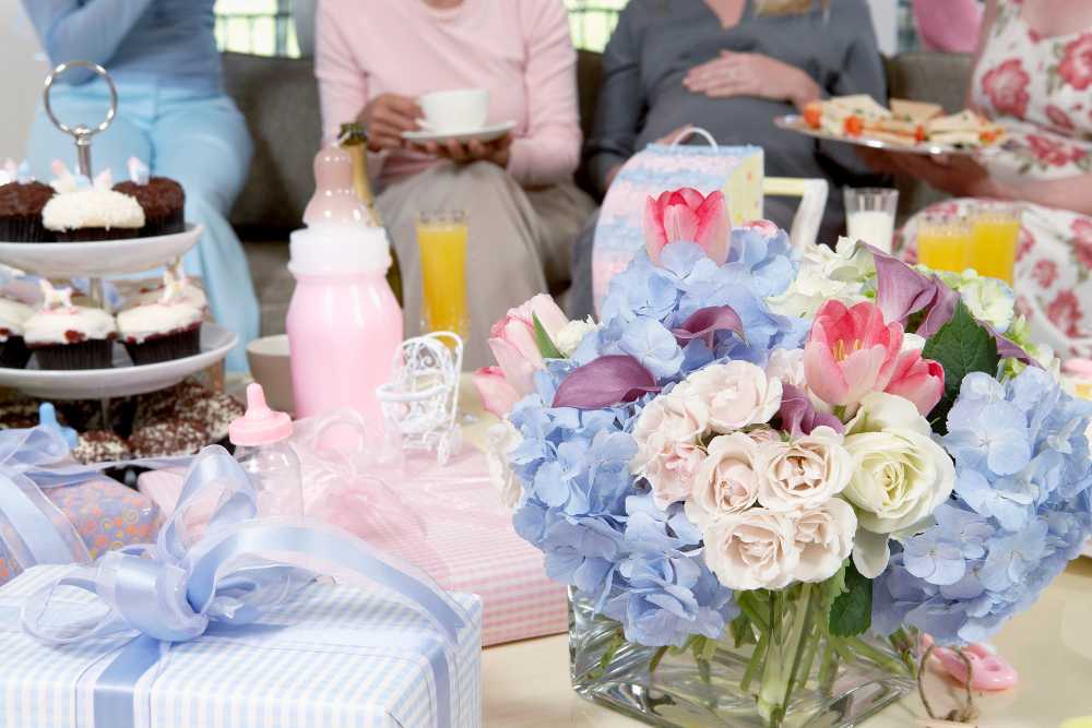 Przyjęcie baby shower może być zorganizowane zarówno w domu, jak i w ogrodzie lub restauracji