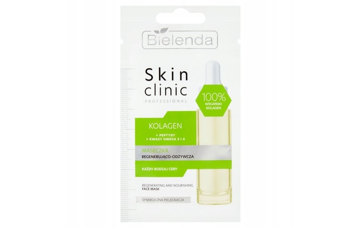 Zdjęcie przedstawia maseczkę Bielenda Skin Clinic Professional Kolagen