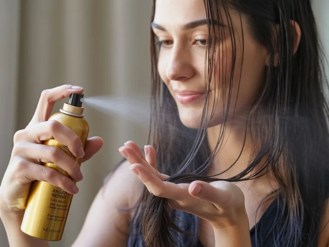 Kobieta stosuje profesjonalny kosmetyk do skóry głowy