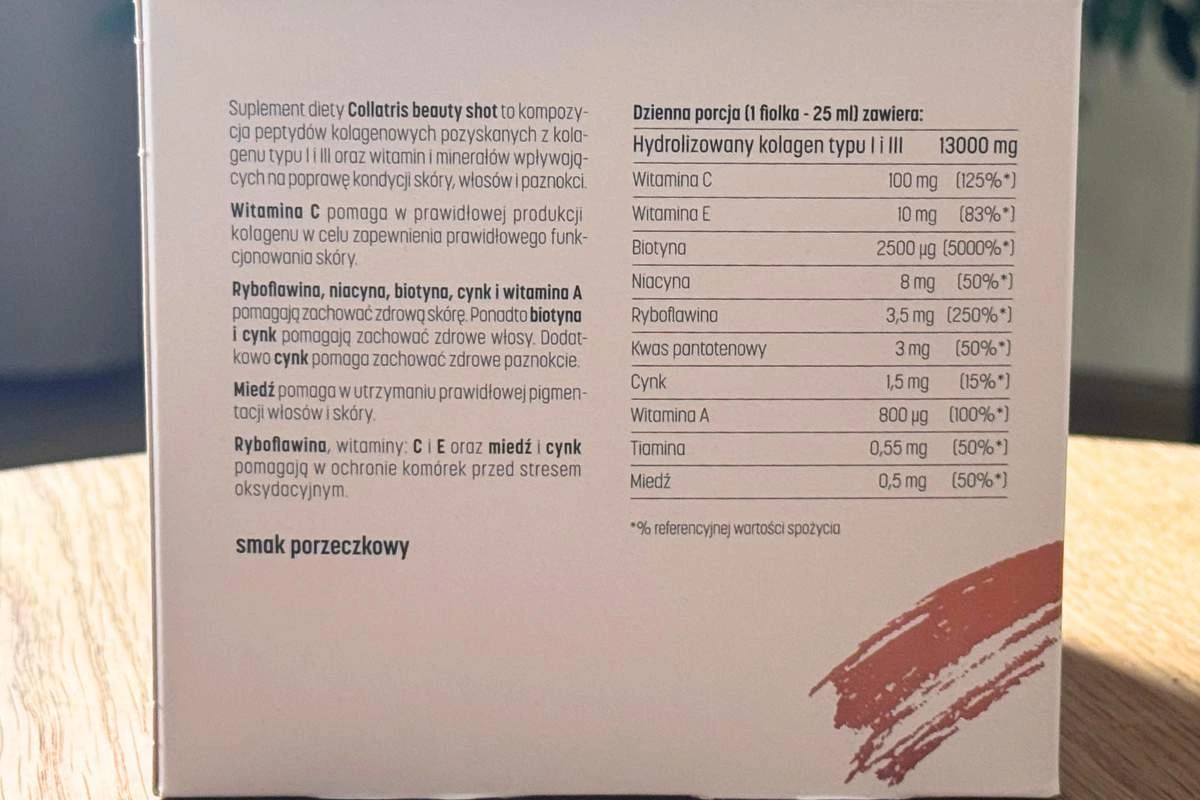 Skład suplementu diety Collatris Beauty Shot