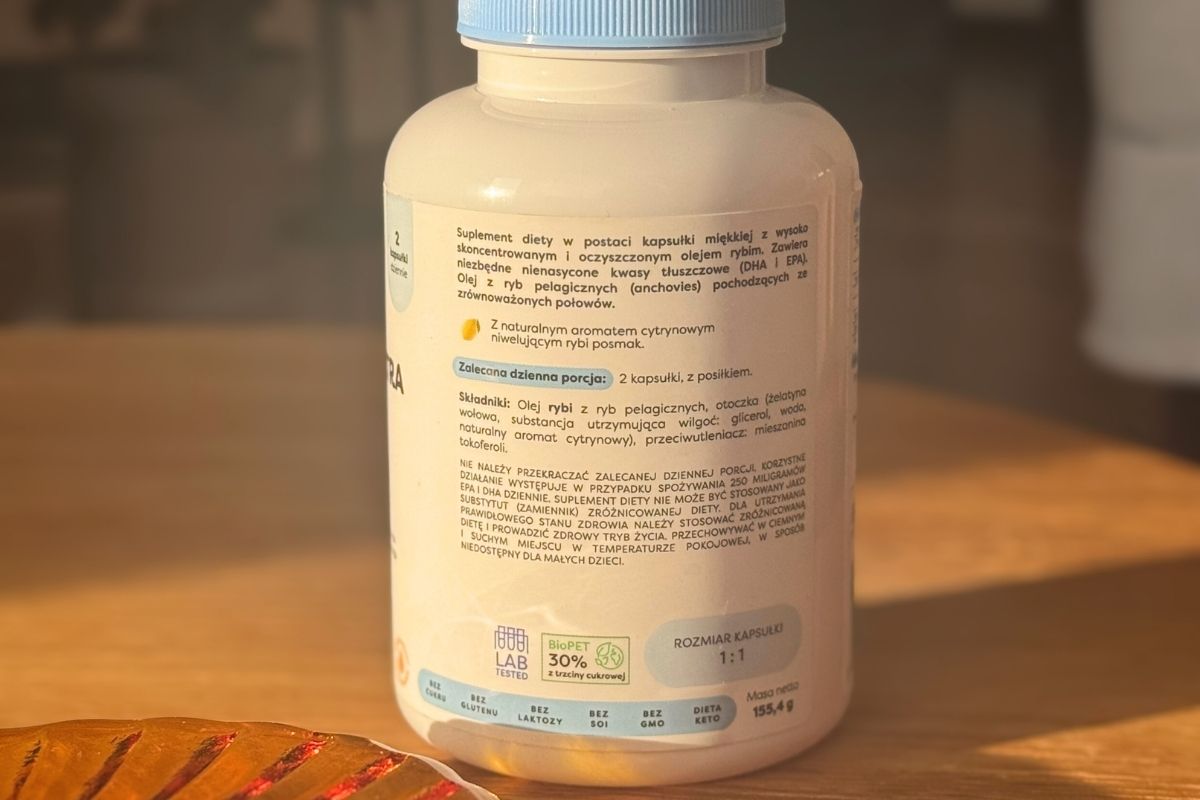 Etykieta ze składem Osavi Omega-3 Extra 1300 mg