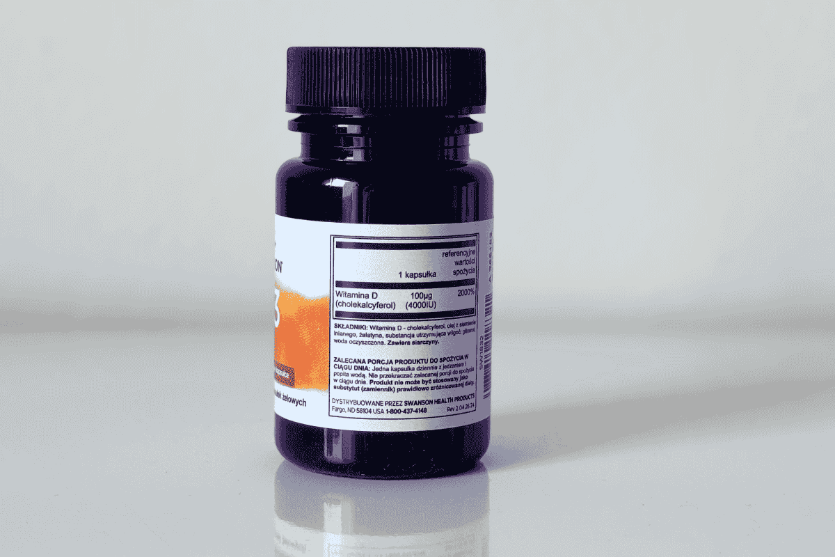 Etykieta ze składem Swanson Witamina D3 4000